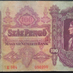 Bancnota istorica 100 PENGO - UNGARIA, anul 1930 *cod 742