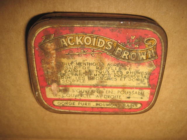 7527-I-Blackoids Brown cutie veche Pastile Farmacie. Metal, marimi: 6/5 cm.