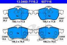 Set placute frana fata Opel Zafira A fabricat in perioada 04.1999 - 06.2005 ATE cod 13.0460-7116.2 foto