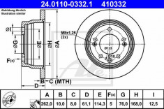 Disc frana spate KIA Ceed fabricata incepand cu 12.2006 ATE cod 278- 24.0110-0332.1 foto