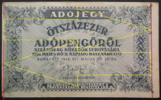 Bancnota 500000 AdoPengo- UNGARIA, anul 1946 *cod 728 eroare tipar/ incadrare foto