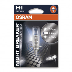 Bec Osram H1 Night Breaker Unlimited (+110% lumina) 12V 55W cod 64150NBU-01B foto