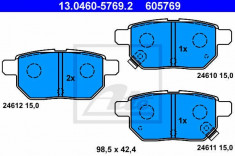 Set placute frana spate Toyota Auris fabricat incepand cu 10.2006 ATE cod 13.0460- 5769.2 foto