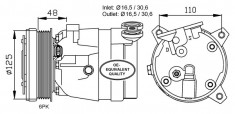 Compresor aer conditionat / clima NOU Opel Vectra A 04.88 - 11.95 ITN cod 34- AC-102 foto