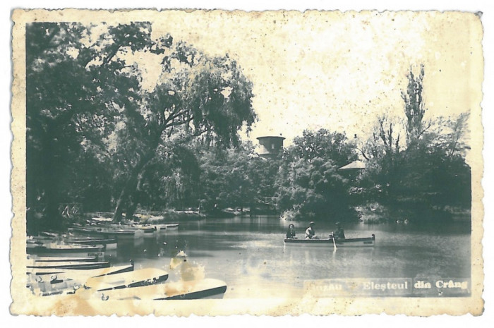 2711 - BUZAU, Lacul din Crang - old postcard, real PHOTO, CENSOR - used - 1945