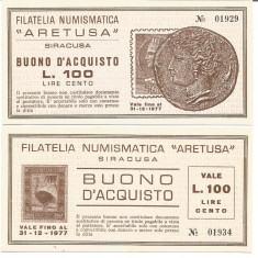 !!! ITALIA = FILATELIA-NUMISMATICA SIRACUSA - 100 LIRE 1977 - UNC/CEA DIN SCAN