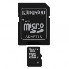 Card de memorie Kingston , Micro SDHC , 8 GB , Clasa 4 , Adaptor SD foto