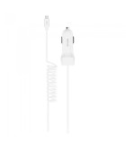 Astrum CC240 Incarcator Auto,Cablu microUSB spiralat, 2,4A Alb, De masina