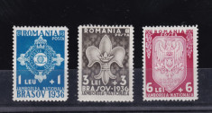 1936 - Jamboreea Nationala Brasov - serie completa - MNH - vezi descrierea foto