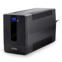 UPS nJoy Horus Plus 1000, 1000VA/600W, Afisaj LCD cu ecran tactil, 4 Prize Schuko foto