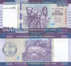 Liberia 500 Dollars 2016 UNC foto