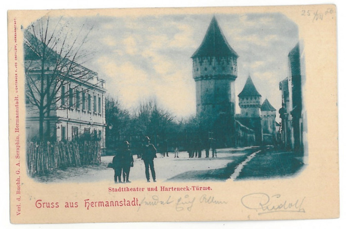 1014 - SIBIU, Litho, Romania - old postcard - used - 1900