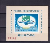 ROMANIA 1977 LP 939 CONFERINTA SECURITATE EUROPA COLITA NEDANTELATA MNH, Nestampilat