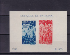 ROMANIA 1943 LP 154 II CONSILIUL DE PATRONAJ COLITA MNH foto