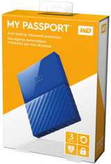 HDD extern WD, 3TB, My Passport, 2,5&amp;amp;quot; USB 3.0, albastru foto