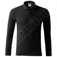 Tricou de Barbati Pique Polo LS (Culoare: Negru, Marime: XXL, Pentru: Barbati) foto