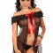 Chemise Melody Beauty Night Negru - chemise sexy chilot string inclus - MH6227