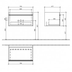 Villeroy &amp;amp; Boch, Venticello, mobilier suspendat, un sertar, 75 cm, gri lucios foto