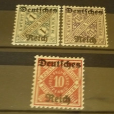 GERMANIA (REICH) 1920 – SUPRATIPARE, timbre nestampilate cu SARNIERA, K128