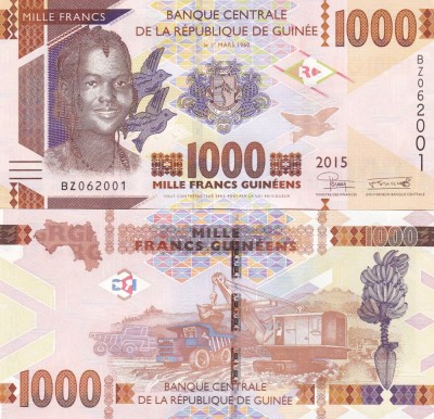 Guineea 1 000 Francs 2015 UNC foto