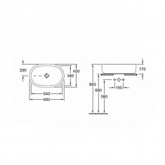 Villeroy &amp;amp; Boch, ARHITECTURA, lavoar, oval, 60 cm foto