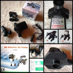 POMPA ELECTRICA AUTO AER UMFLAT DEZUMFLAT SALTEA BARCA ALIMENTARE 12 V / 220 V foto