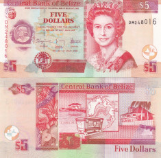 Belize 5 Dollars 01.07.2009 UNC foto