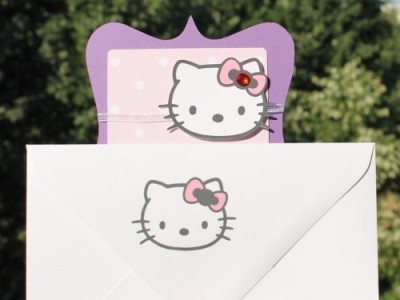 Invitatie Botez Hello Kitty Cu Plic Personalizat Em1008 Arhiva