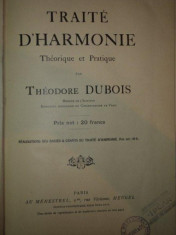 TRAITE DE D&amp;#039;HARMONIE THEORIQUE ET PRATIQUE par THEODORORE DUBOIS, PARIS foto