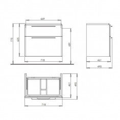 Kolo, Traffic, mobilier pentru lavoar, 2 sertare, alb, 75 cm foto