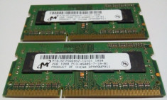 Memorii RAM DDR3 kit 4GB 2 x 2GB micron 1RX8 PC3 8500 la 1066 Mhz laptop foto