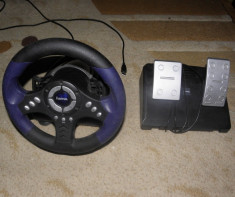 Volan cu pedale Hama Racing Wheel Thunder V18 cu vibratii pentru PC foto