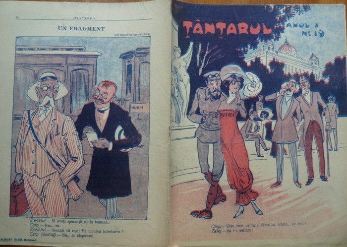 Revista de umor Tantarul , nr. 19/1910 , articole de scriitor evreu Ion Pribeagu