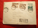 Plic polonez circulat 1949 cu pereche timbre Congres