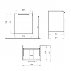 Kolo, Traffic, lavoar pentru mobilier, 2 sertare, antracit, 60 cm foto