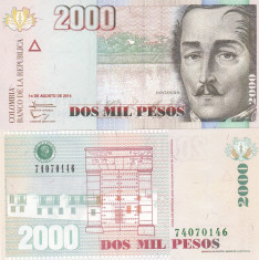 Columbia 2 000 Pesos 10.08.2014 UNC foto