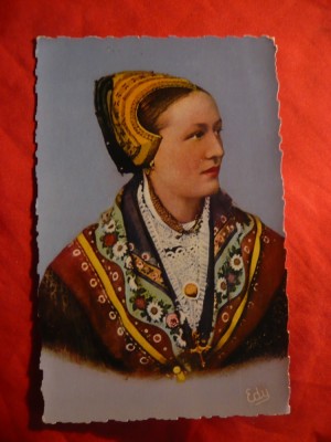 Ilustrata Savoia Pitoreasca - Costum Tarentaise , color ,interbelica foto