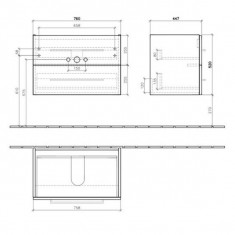 Villeroy &amp;amp; Boch, Avento, mobilier suspendat cu 2 sertare, 76 cm, negru foto
