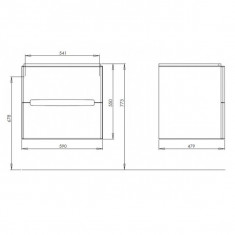 Kolo, Modo, mobilier pentru lavoar, 2 sertare, alb, 60 cm foto