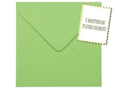 Plicuri patrate colorate invitatii/felicitare. Plicuri verzi crud 130 x 130 mm EM130VERDE foto