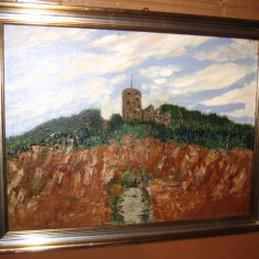 Tablou peisaj cu carare spre Castel pe munte.