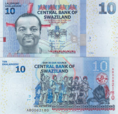 Swaziland 10 Emalangeni 2014 UNC foto