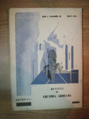 REVISTA DE CULTURA ARMEANA, ANUL I, VOL.III, IULIE 1936, BUC. foto