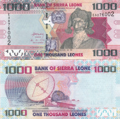 Sierra Leones 1 000 Leones 04.08.2013 UNC foto