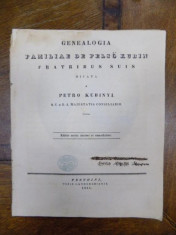 Genealogia Familiae de Felso Kubin, Pesthini 1831 foto