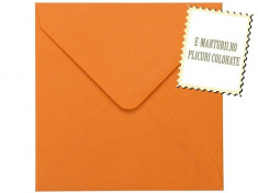 Plicuri patrate colorate invitatii / felicitare. Plicuri portocalii 155x155 mm EM155PO foto