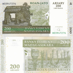 Madagascar 200 Ariary 2004 UNC foto