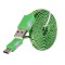 Cablu de date Snur Micro USB Type-C cu LED Verde