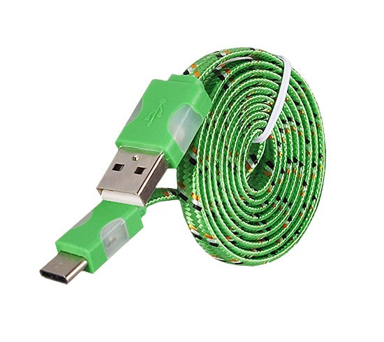 Cablu de date Snur Micro USB Type-C cu LED Verde