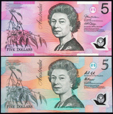 LOT/SET AMBELE Bancnote Polymer 5 Dolari - AUSTRALIA 2017 *cod 490 - UNC!!! foto